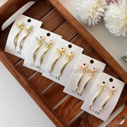 Elegant Butterfly Crystal Hair Pins – Gold Rhinestone Butterfly Hair Clips (Set of 2)