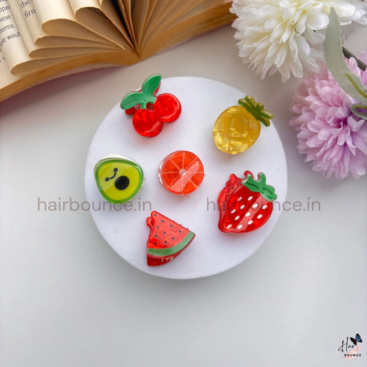 Fruit Pop Mini Hair Clips Set – Pack of 6