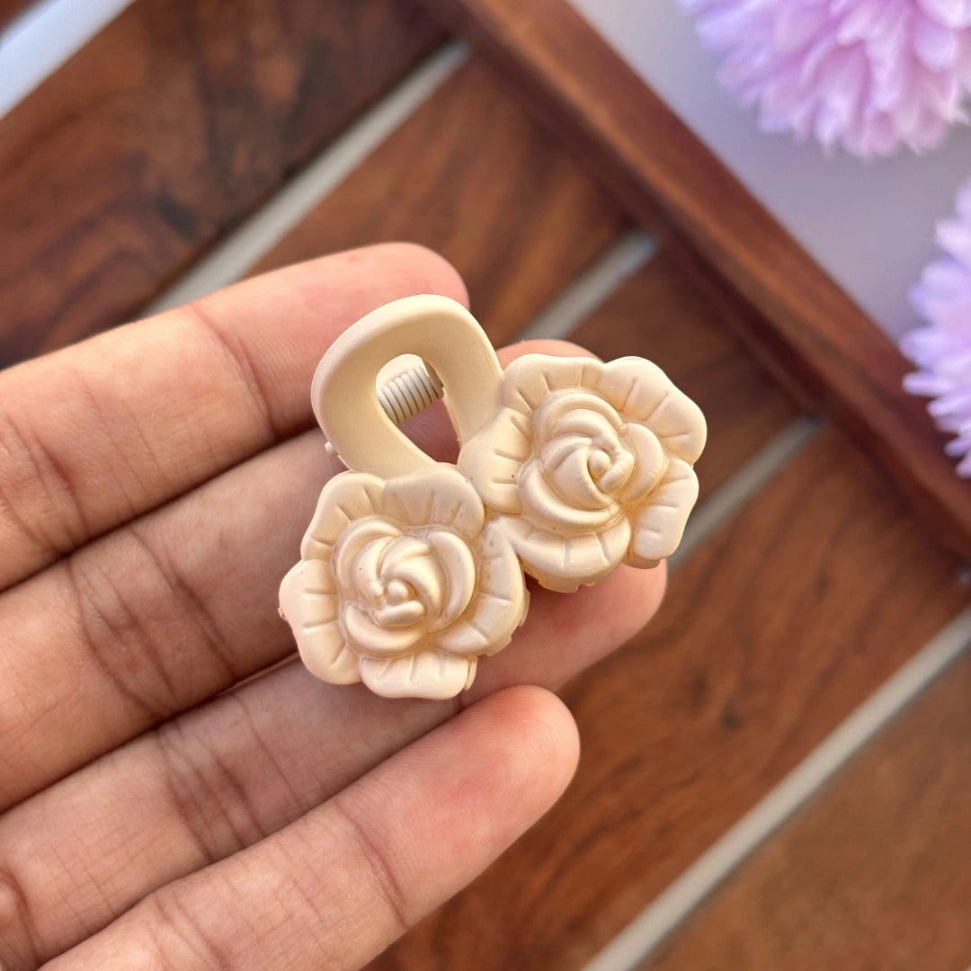 Mini Double Rose Hair Claw - Small