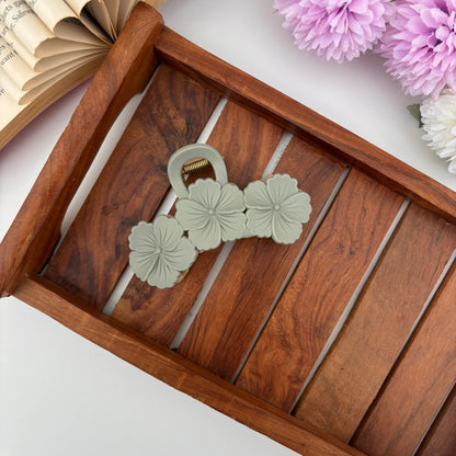 Dual Colour Triple Hibiscus Hair Claw - Large