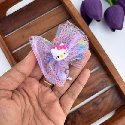 Kitty Bow Hair Clip