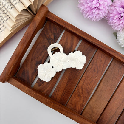 Dual Colour Triple Hibiscus Hair Claw - Large