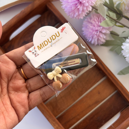 Cherry Bow Hair Clip - Set of 2