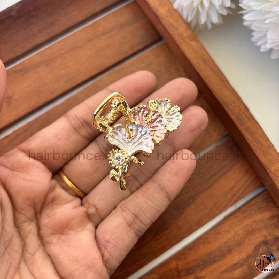 Ginkgo Bloom Luxe Hair Claw – Medium