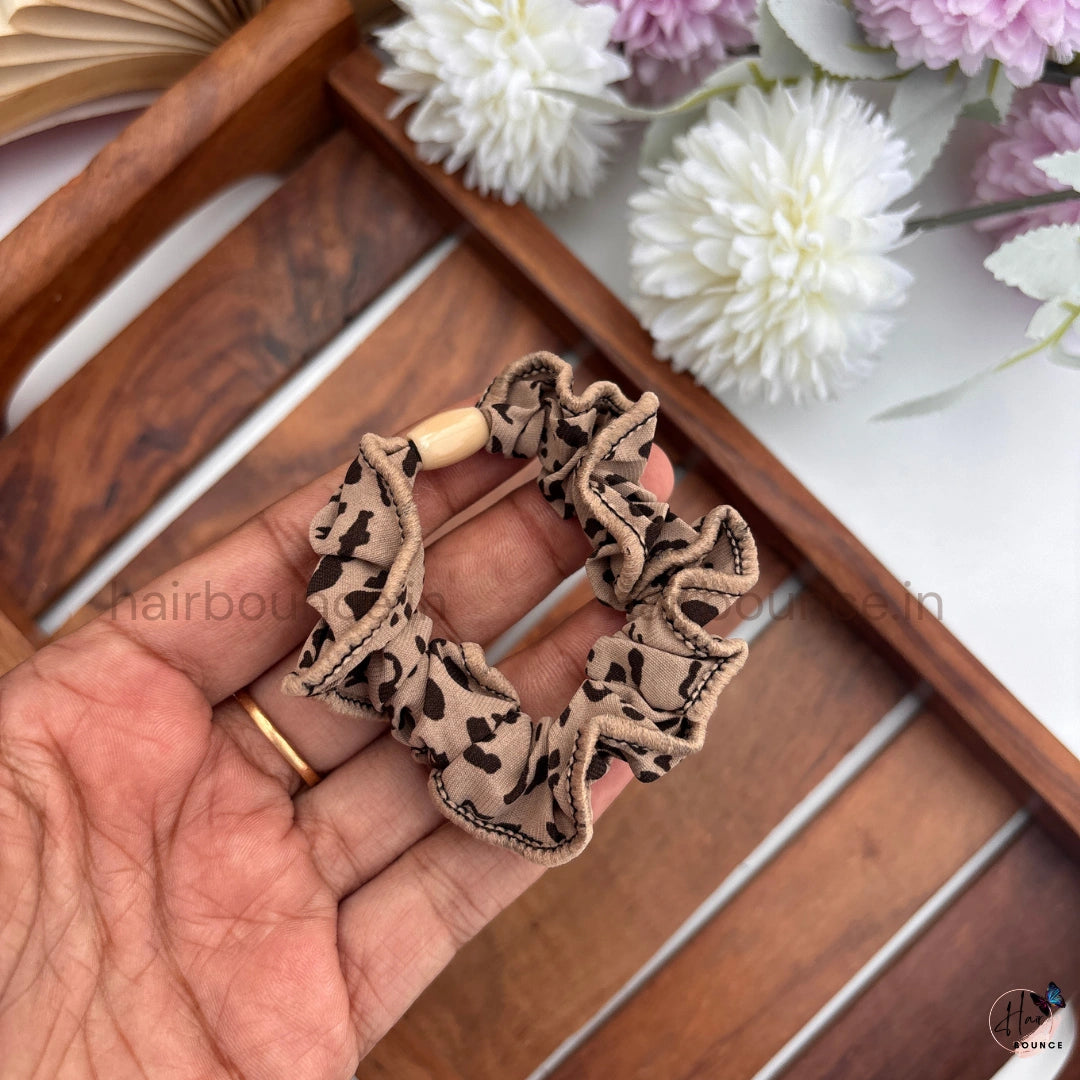Leopard Print Fabric Hair Scrunchies for Women & Girls