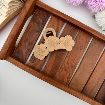 Dual Colour Triple Hibiscus Hair Claw - Large