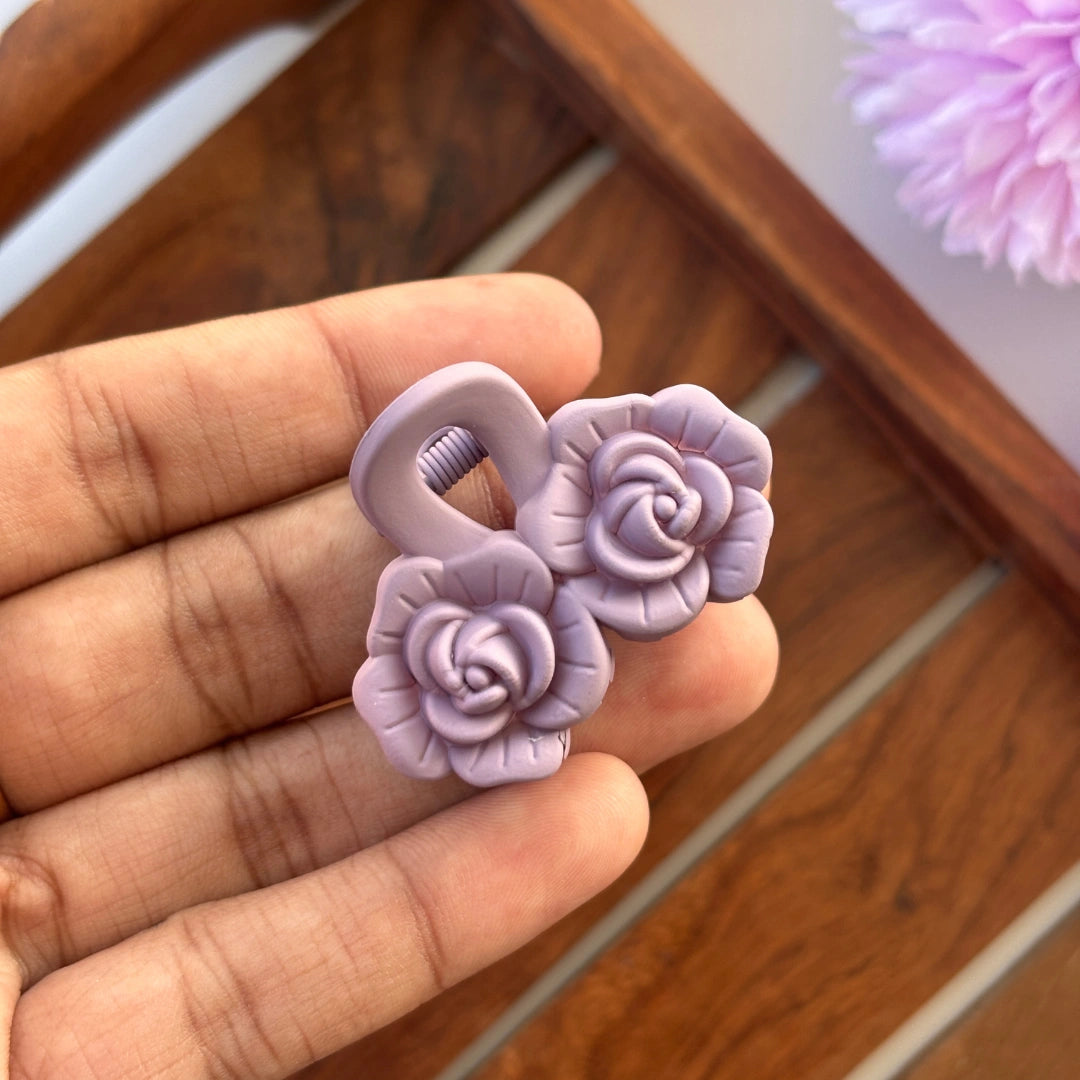 Mini Double Rose Hair Claw - Small