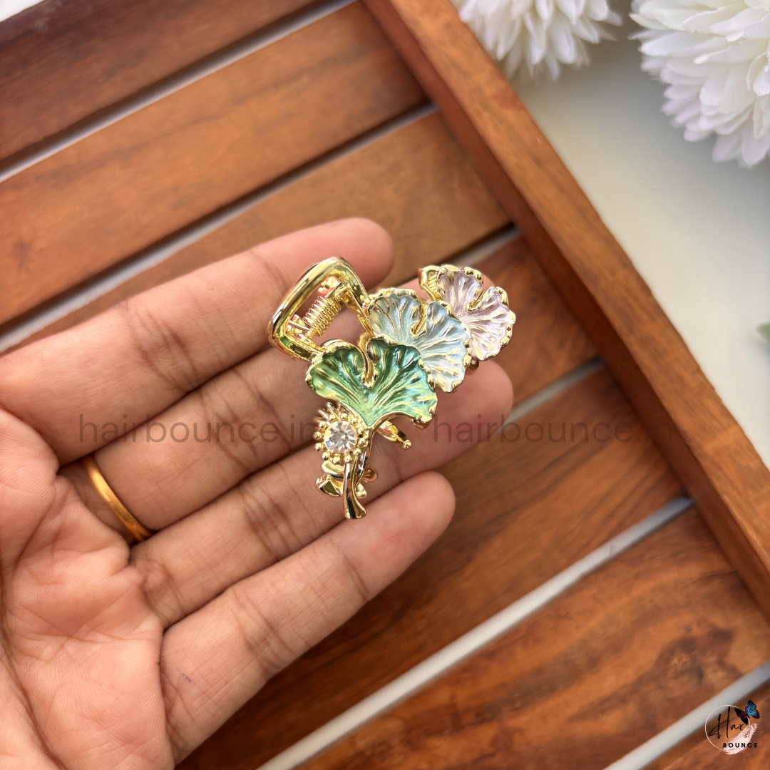 Ginkgo Bloom Luxe Hair Claw – Medium
