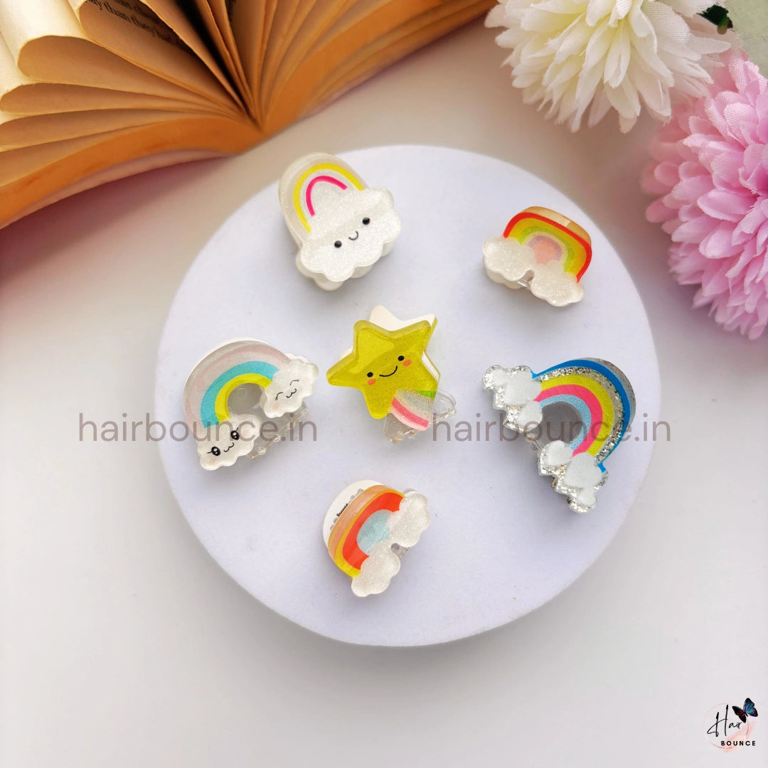 Rainbow Dream Mini Hair Clips Set – Pack of 6