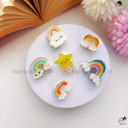 Rainbow Dream Mini Hair Clips Set – Pack of 6