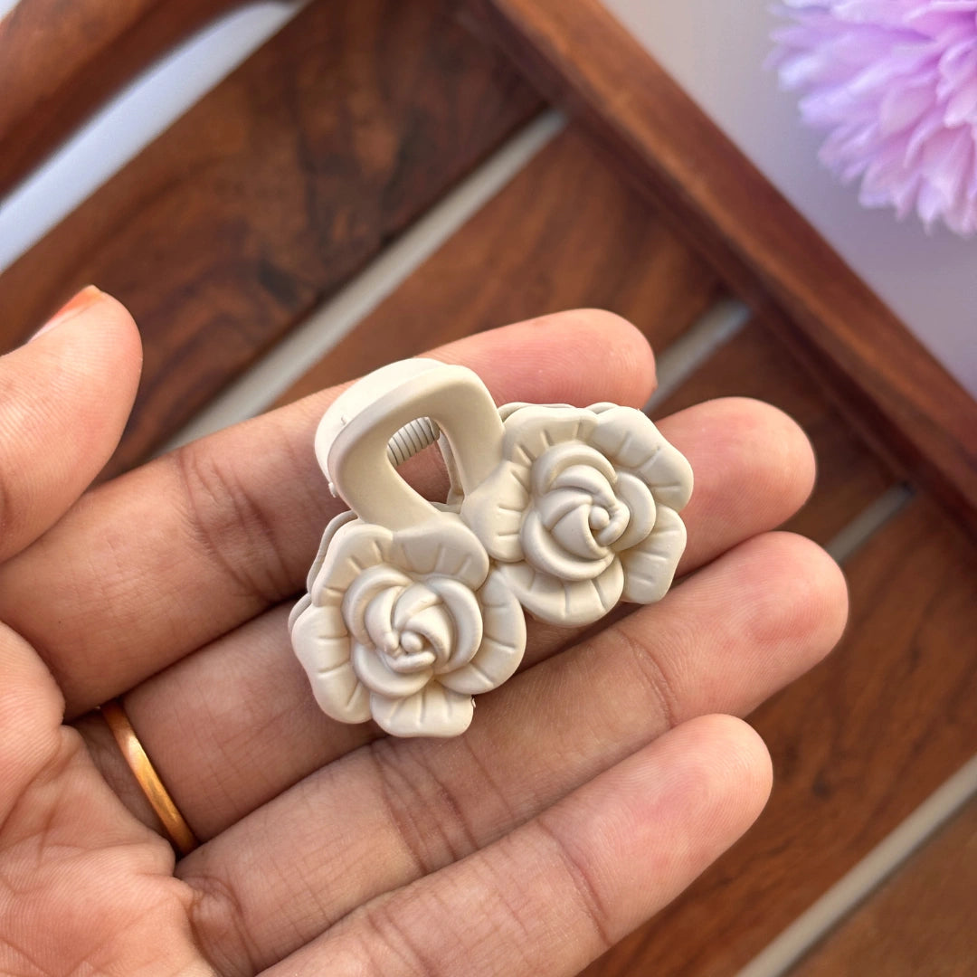 Mini Double Rose Hair Claw - Small