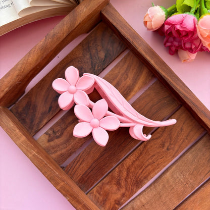 Colourful Flower with Leaf Hair Claw - Large