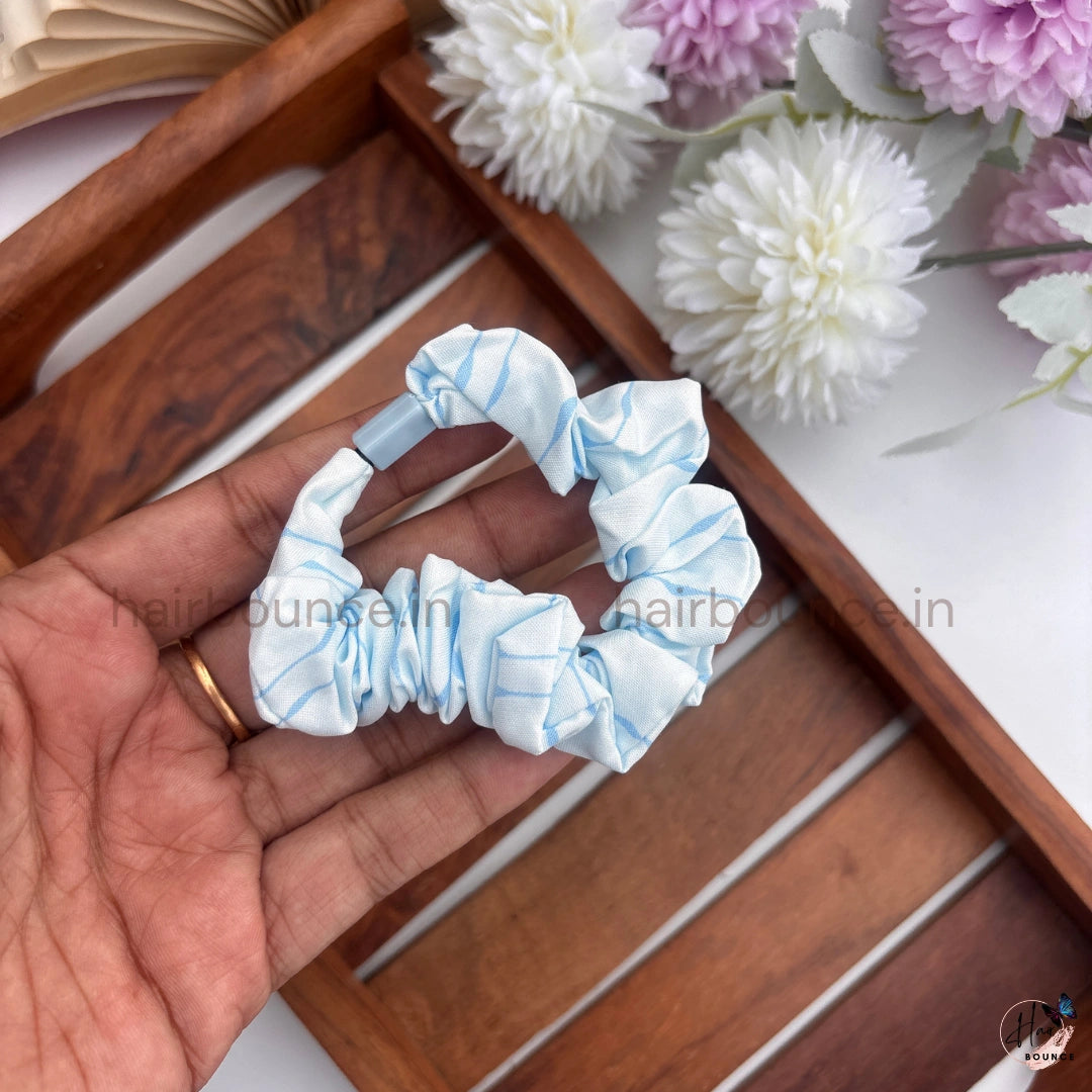 Pastel Marble Print Fabric Hair Scrunchies for Women & Girls