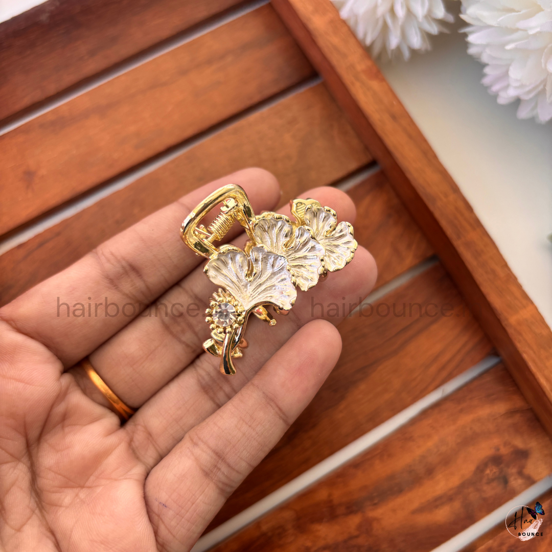 Ginkgo Bloom Luxe Hair Claw – Medium