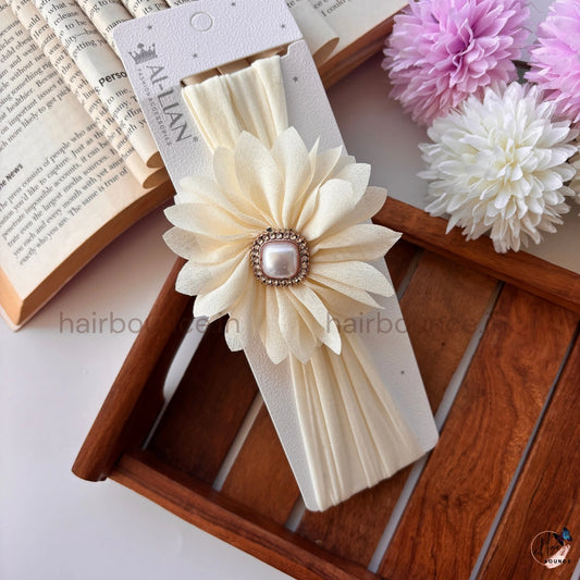 Royal Bloom Pearl Flower Stretch Headband