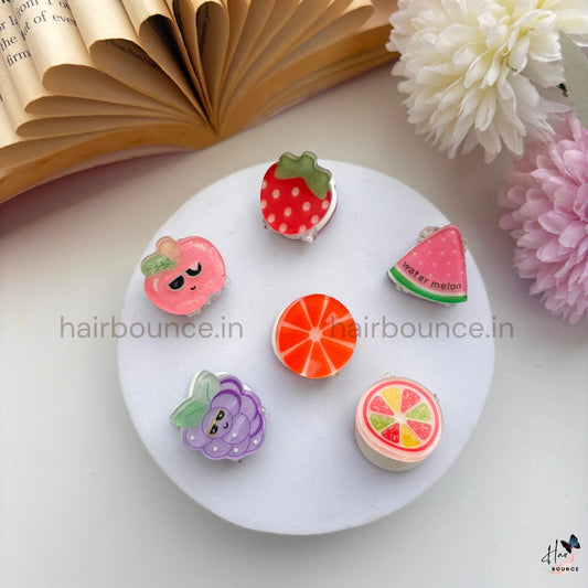 Juicy Fruit Mini Hair Clips Set – Pack of 6