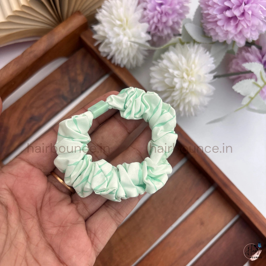 Pastel Marble Print Fabric Hair Scrunchies for Women & Girls