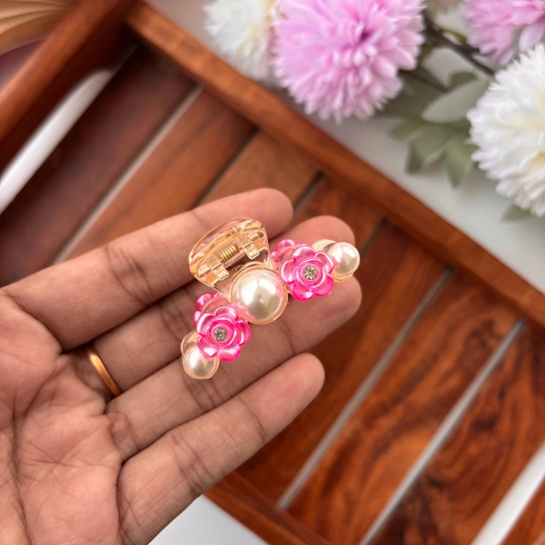 Rose Pearl Hair Claw - Small