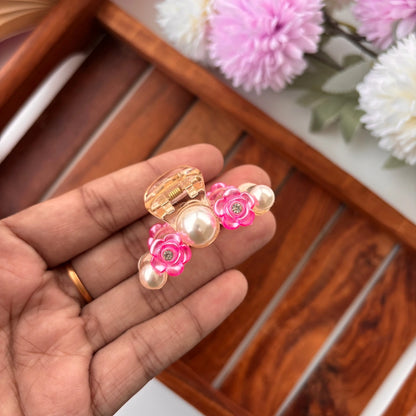 Rose Pearl Hair Claw - Small