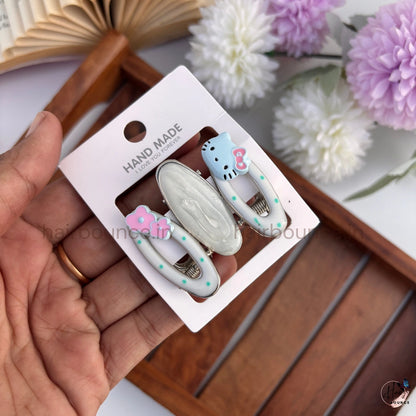 Cute Kitty Snap Hair Clips – Pack of 3