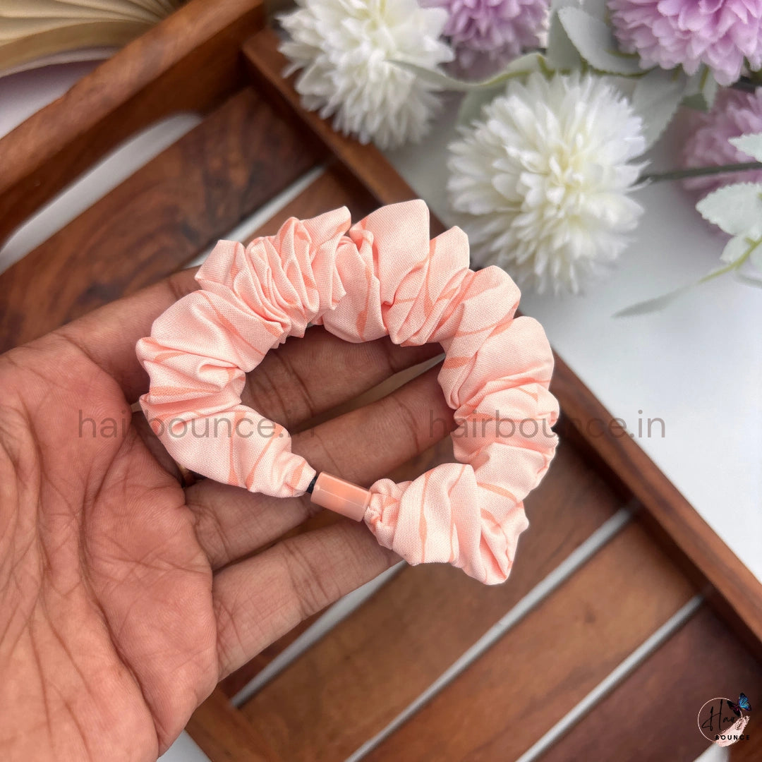 Pastel Marble Print Fabric Hair Scrunchies for Women & Girls