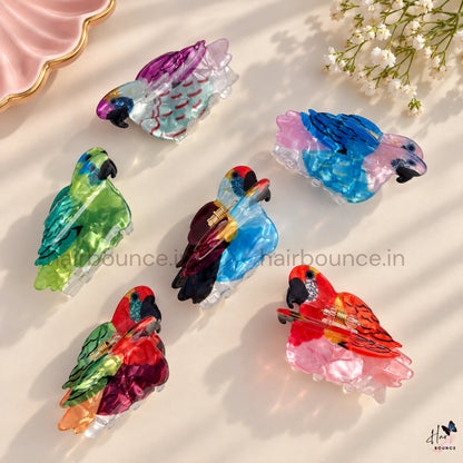 Tropical Parrot Hair Claw – Medium