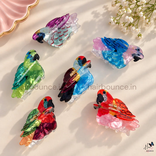Tropical Parrot Hair Claw – Medium