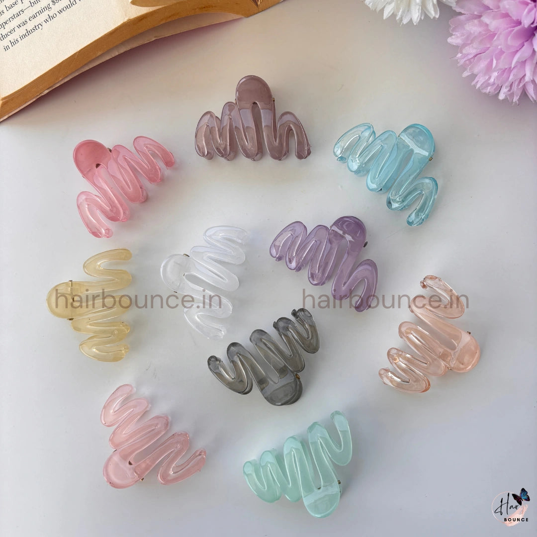 Transparent Mini Zig Zag Hair Claw – Small