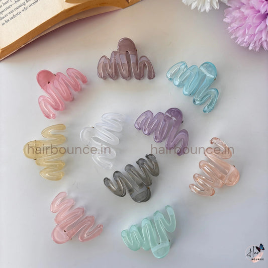 Transparent Mini Zig Zag Hair Claw – Small