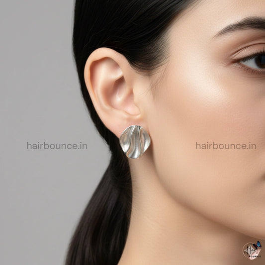 Glossy Wave Stud Earrings