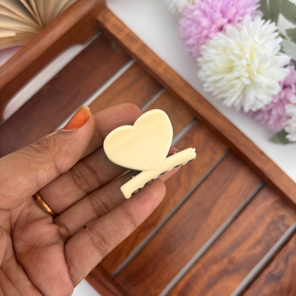 Dual Colour Heart Hair Claw - Small