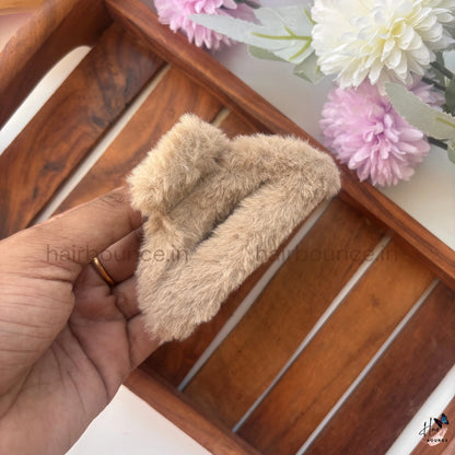 Cloud Puff Fur Hair Claw – Large