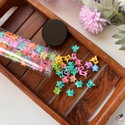 Pastel and Brown Mix Bottle of Mini Hair Claws - Pack of 95
