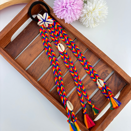 Boho Braided Shell Hair Tie