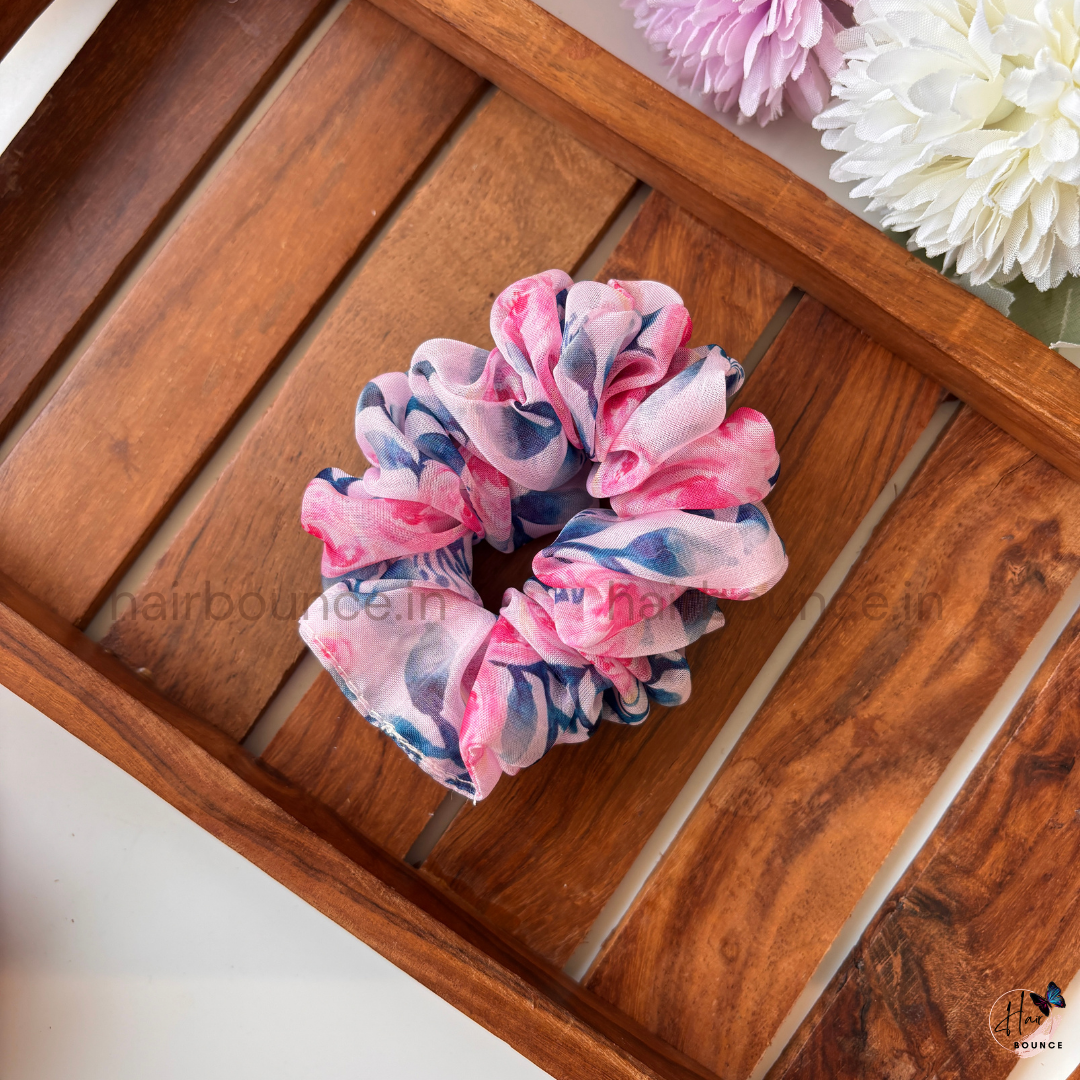 Organza Rose Garden Scrunchie - Regular
