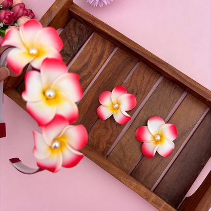 Pearl Flower with Two Alligator Clips