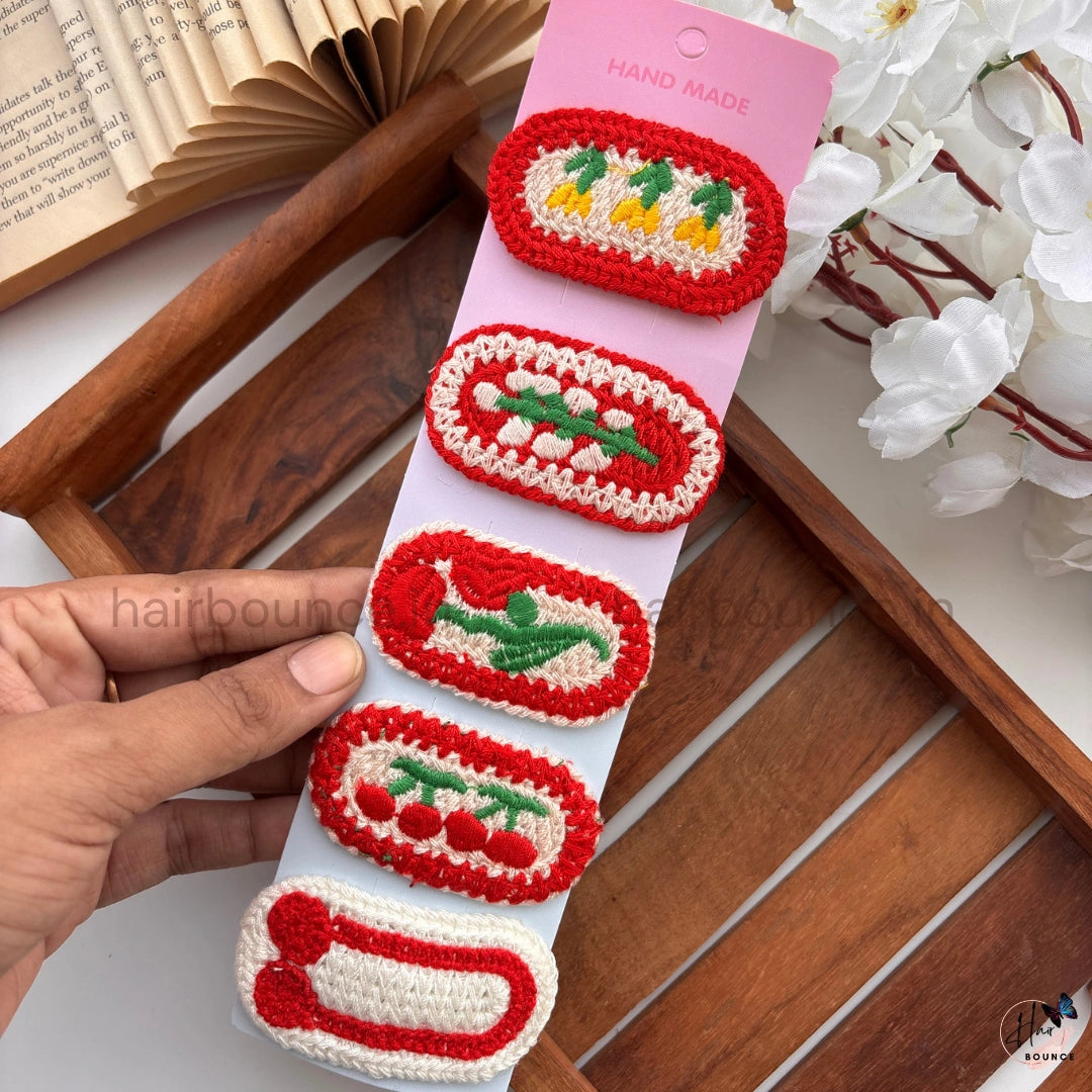 Playful Garden Crochet Tic Tac Hair Clips – Pack of 5