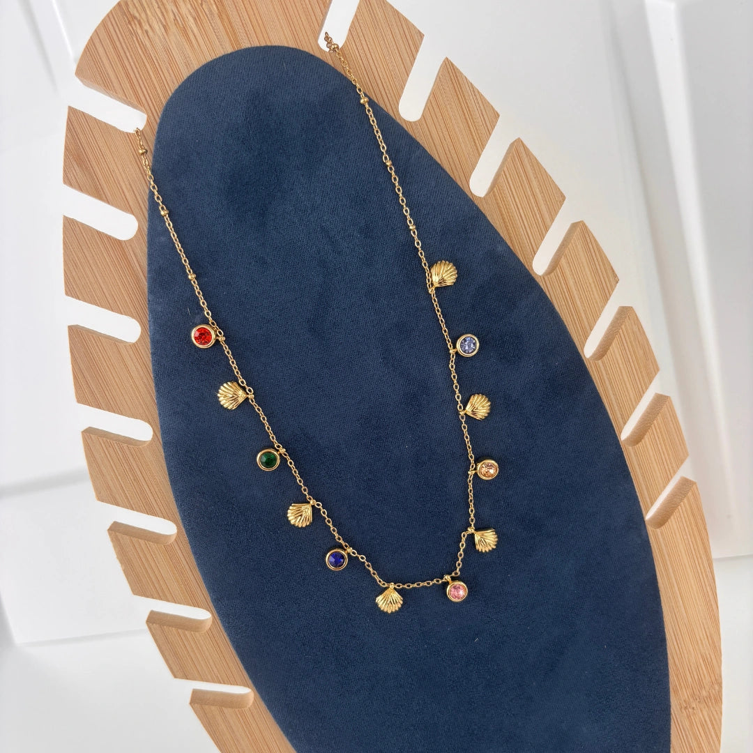 Rainbow Shell Charm Necklace