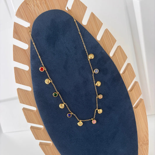 Rainbow Shell Charm Necklace