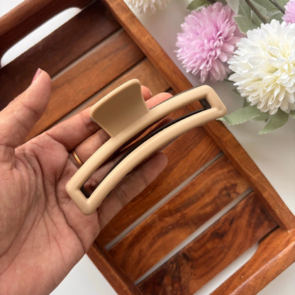 Dual Colour Curve Rectangle Hair Claw - Large