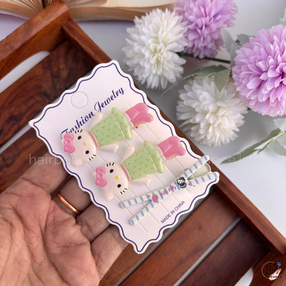 Cute Kitty Hair Clip Trio for Kids - Pack of 3
