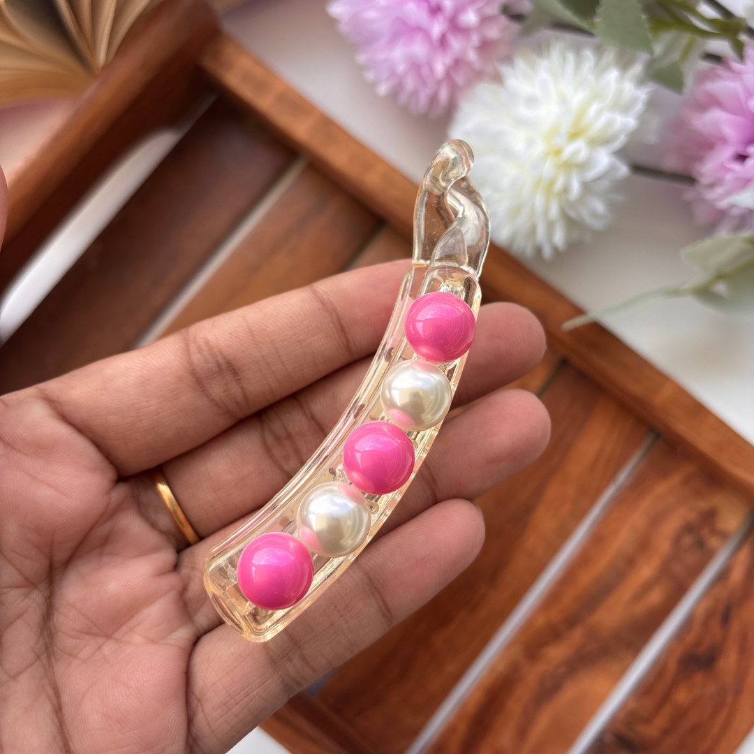 Dual Tone Pearl Banana Clip - Medium