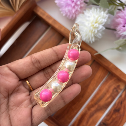 Dual Tone Pearl Banana Clip - Medium