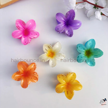 Shiny Lily Flower Hair Claw - Medium
