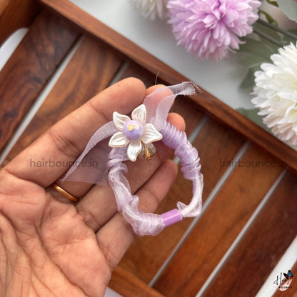 Crystal Blossom Organza Scrunchie