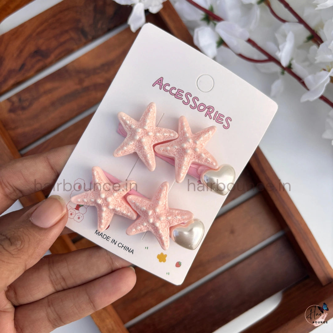 Starfish Alligator Hair Clips for Girls – Pack of 2