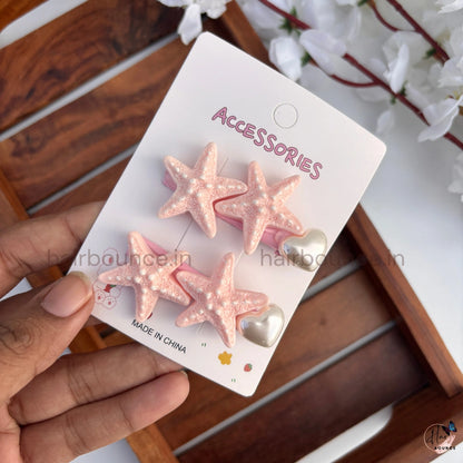 Starfish Alligator Hair Clips for Girls – Pack of 2