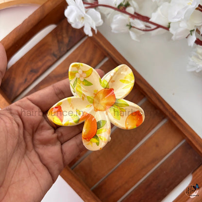 Fruit Print Flower Hair Claw – Large