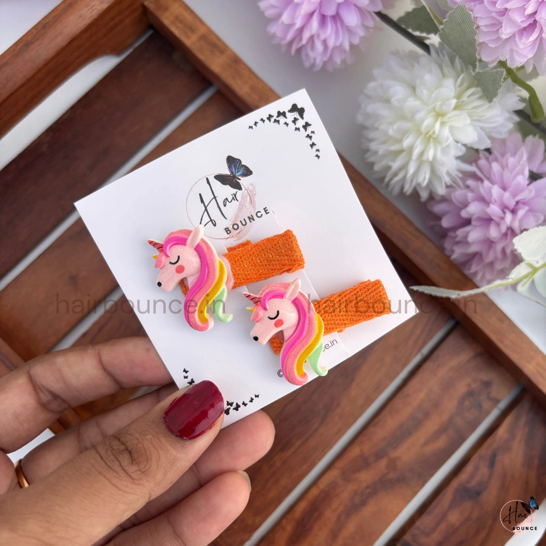 Rainbow Unicorn Kids Alligator Clips – Pack of 2