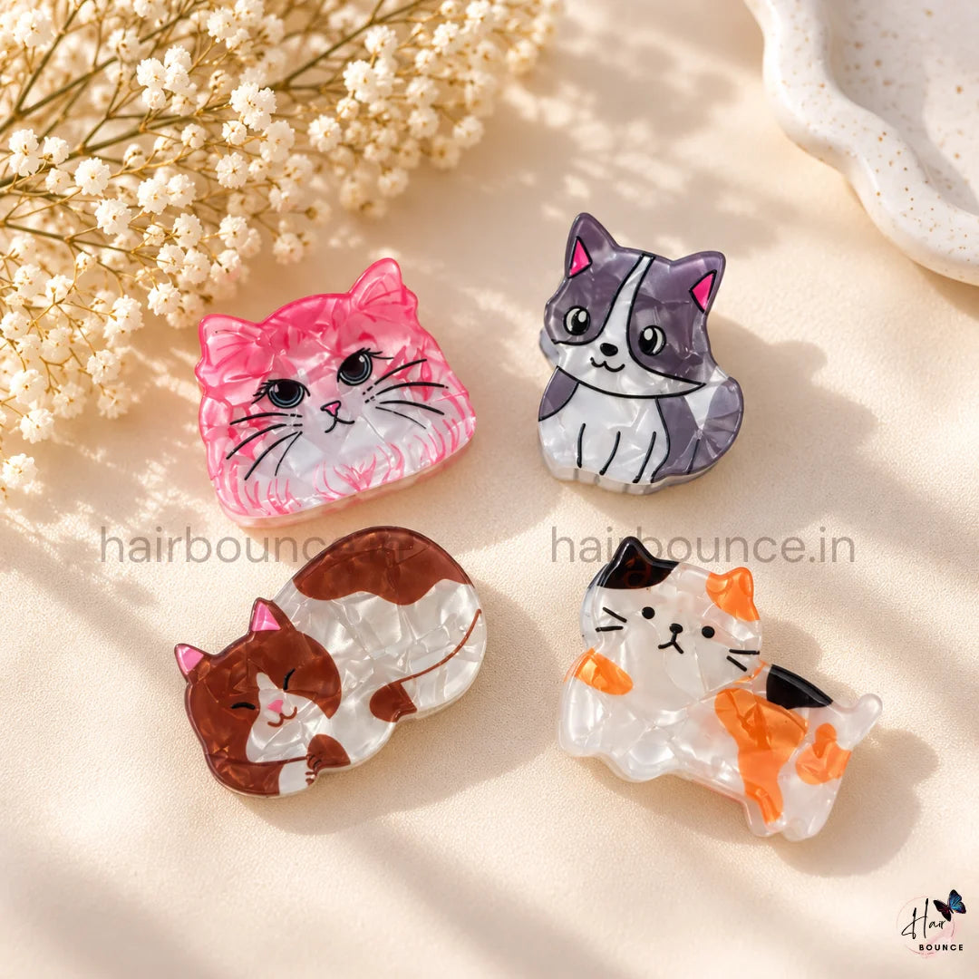 Whisker Tales Mini Hair Claw Clips – Pack of 4
